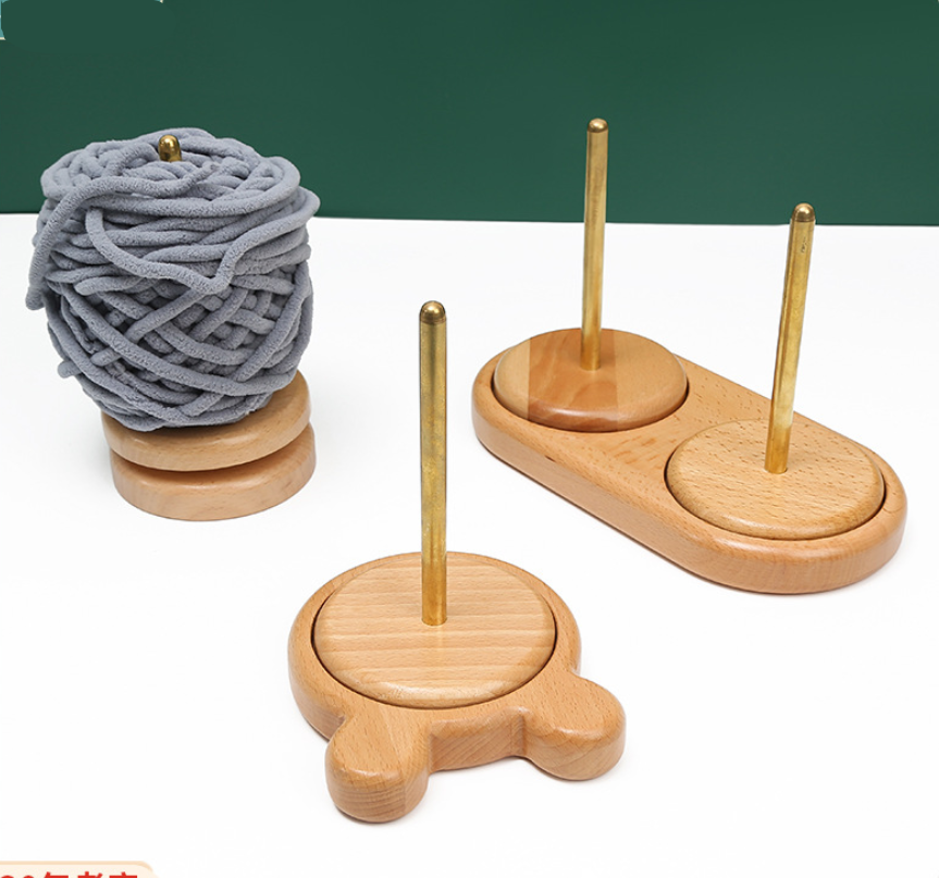 ooden Yarn Holder Dispenser