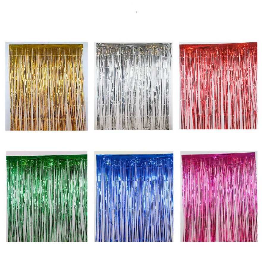 Foil Fringe Tinsel Shimmer Curtain Door Wedding Birthday Party Decorations (1)