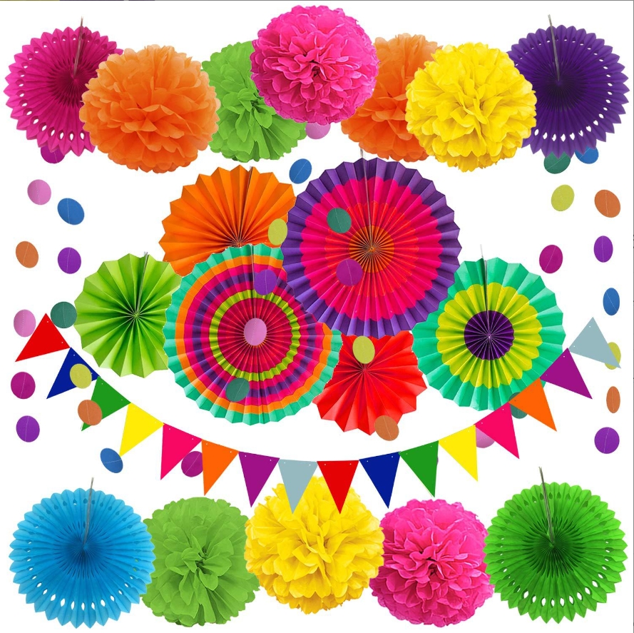 paper fan flower set paper flower (10)