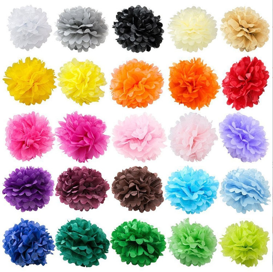 Tissue Paper Flowers Paper Pom Poms  (2)